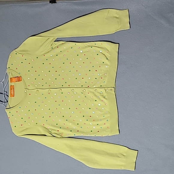 INTUITIONS Green Button Down Sequin Front Cardigan - Size Medium - Picture 1 of 10